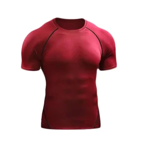 OEM Custom Logo Design Men’s Fitness Short Sleeve Running Sports Sweat Absorbing Quick Drying O Neck Basketball Tights T shirt