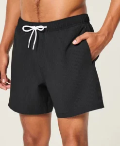 OEM Custom Logo Econyl Quick Dry Elastic Waist Drawstring Side Pocket Men’s Swim Trunks Bathing Suit Beach Shorts