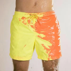OEM Custom Men’s Beach Shorts Quick Dry Swimming Short Trunks Summer Color Change Swimwear Shorts