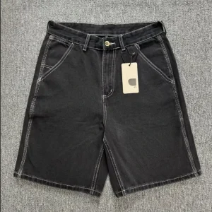 OEM Custom Men’s Light Blue Vintage Acid Washed Faded Cotton Denim Shorts Breathable Formal Wide Leg Knee Length Casual Summer