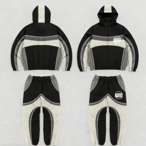 OEM Custom Men’s Sports Tracksuit Waterproof Jacket and Sweat Pants Sets Nylon Sweatsuit for Men