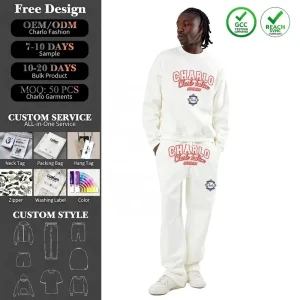 OEM Custom Men’s Tracksuit GCC REACH Compliant High Quality Sweatshirt Jogger Suit Set