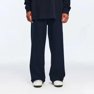 OEM Custom Puff Print French Terry 100% Cotton Pants 380gsm Heavyweight Straight Leg Sweatpants
