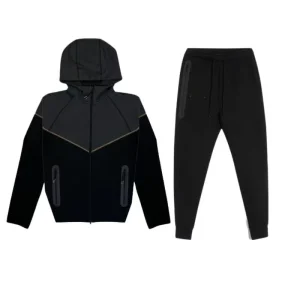 OEM Custom Tech Fleece Tracksuit Knitted Breathable Hoodie and Pants Set Men’s Two Piece Sweatshirt Suit Comfortable Casual Wear