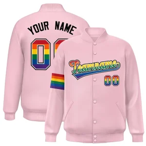 OEM Custom Unisex Letterman Jackets Baseball Bomber Jacket for Men’s Pride Month Winter Season