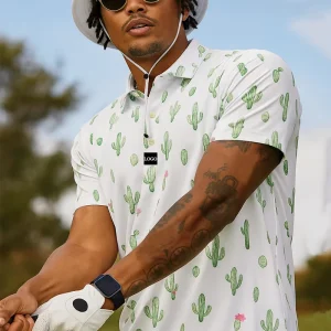 OEM Custom logo Printed Sublimated Floral Golf Polo Shirt Custom Polo Shirts for Men