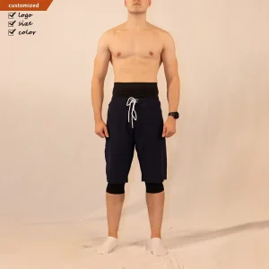 OEM Customized Logo Awrah Covering Activewear Men’s Swimwear Casual 100% Cotton Waterproof Elastic Mid