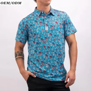 OEM Design Golf Clothes Performance Luxury High Quality Polo Full Sublimation Printing Golf Polo Shirts for Men