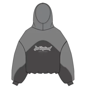 OEM Double Layer Patchwork Puff Printing Hoodie Oversized Heavyweight Men’s Hoodies and Sweatshirts