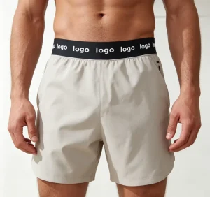 OEM Eco Friendly Polyester Spandex 160GSM CE Intertek Men 5 Inch Inseam Split Hem Quick Dry Gym Shorts Activewear