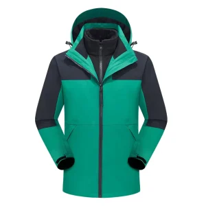 OEM Factory Clothing Men’s Casual Winter Ski Jacket 3 in 1 Hoodie Breathable Windproof Zipper Plus Size Option Softshell Jacket