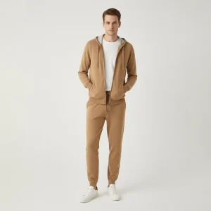 OEM Fine Gauge Sport Knit Men’s Sweater Merino Wool Sweater Set Fully Fashioned Zip Hoodie Knit Pants Knit Sweater
