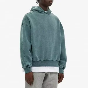 OEM French Terry Plain Heavyweight Distressed Custom Logo Cotton Pullover Mens Acid Wash Vintage Hoodies