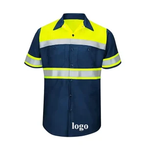 OEM Hi-Vis Reflective Security Polo Shirt Men’s 3M Postman High Visibility Short Sleeve Reflective Safety Clothing for Summer