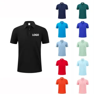 OEM High Quality 100% Cotton Men’s Golf Polo T-shirt Custom Embroidery & Printed Logo Breathable Knitted Men’s Polo Shirts
