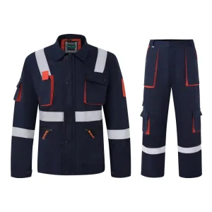 OEM High Visibility Men’s Workwear Uniform Cotton Hand Drawn Embossed Printing Waterproof Work Suit
