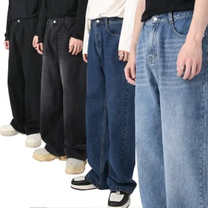 OEM Jean Manufacturer Men’s Baggy Pantalon Jeans Straight Casual Homme High Quality Black Jeans for Men