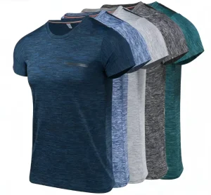 OEM Knitted Yarn Dyed Print Men’s Sportswear Gym T Shirts 100% Polyester Regular Fit Light Breathable Quick Dry Summer