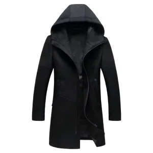OEM Manufacturer Hooded Custom Men Wool Blend Duffle Coat