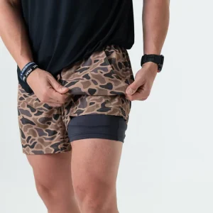 OEM Men Retro Duck Camo Shorts Double Layer Quick Dry Running Shorts Stretchable Breathable Fishing Athletic Shorts Custom Logo