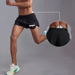 OEM Men’S Jogging Fitness Athletic Badminton Marathon Double Layers Quick-Drying Racing Sports Custom Plain Gym Running Shorts