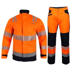 OEM Men’s Industrial Workwear Suit High Visibility Jacket Multi Pocket Work Pants Bulk Order