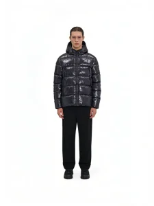 OEM Men’s Plaid Coat Jacket Winter Padding with Shiny Polyester Design Casual ODM