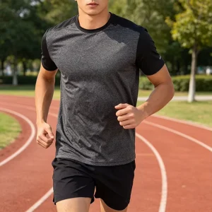 OEM Men’s Quick Dry Gym Breathable Workout Outfit for Running Training Sports Activewear Loose T Shirt for Man