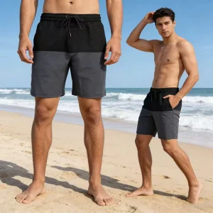 OEM Men’s Swimming Shorts Two Toned Multi Colors Drawstring Swimming Short for Men Swimwear Breathable