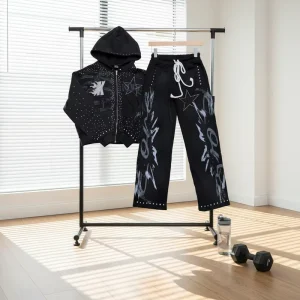 OEM Men’s Two Piece Cotton Polyester Tracksuit Custom Logo Embroidery Silk Screen 3D Printing Washed Hoodie