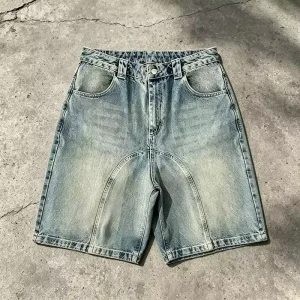OEM ODM Custom Casual Blank Loose Jean Shorts Men Custom Logo Baggy Jorts Men Blank Denim Shorts Y2k Knee Length Jorts For Men