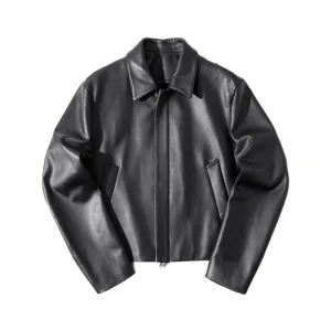 OEM ODM Custom High Quality Leather Jacket Men’s Fashionable Leather Jacket Casual High Quality Zipper Design Jacket for Winter