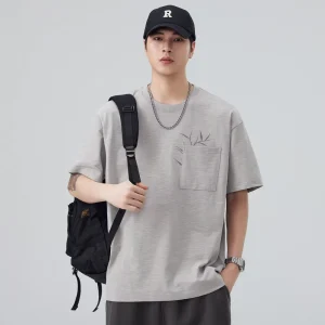 OEM ODM Custom Men’s Summer High Street Fashion Loose Retro Versatile Short Sleeve T Shirt