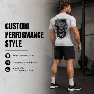 OEM ODM Men’s Gym Shirt Athletic Training Tee Lightweight Quick Dry Custom Logo Tight Fit Sportswear for Bodybuilders
