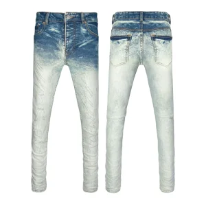 OEM PE Designer Fashion Stacked Ripped Jeans Men Slim Fit Jeans Men