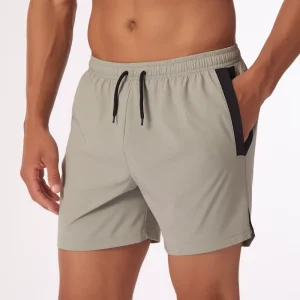 OEM Polyester Spandex Men Athletic Sports Shorts Breathable Quick Dry Gym Man Training Shorts With Zipper Pockets