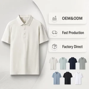 OEM Seamless Cloud Textured Cool Touch Business Casual Nylon Spandex Men’s Golf Polo Shirts Breathable Premium Polo for Men