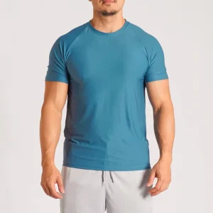 OEM Sportswear Men’s T shirts Raglan Sleeves Muscle Fit Custom Brand logo Fitness Workout Running T Shirt for Men