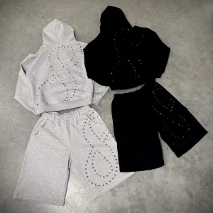 OUNA Tracksuits Streetwear Hoodie and Shorts 2 Piece Men Tracksuits High Quality Tracksuits for Men