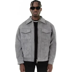 Oem Custom Turn-down Collar Embroidery Logo Men’s Coats Two-way Zipper Windproof Motorcycle Jackets