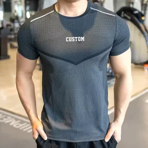 Oem Sports Activewear Quick Dry High Elasticity Outdoor Training Fitness Short Sleeved Tops Custom Gym Running T Shirt for Men