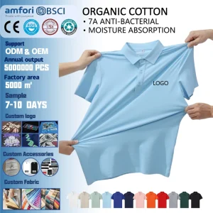 Organic Cotton Men’s Breathable Polo T shirt 190gsm Women Summer Business Polo Shirts for Uniform Design