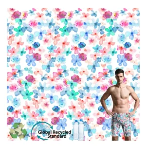 Organic Printed Plain Stretch 70%Polyester 6%Spandex 24%Cotton Woven Sportswear Swim Trunk Fabric