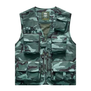 Outdoor Fishing Sports Photography Jackets Tank Top Sleeveless Breathable Men’s Multi Pocket Cotton Hunting Vest Jacket