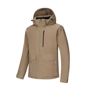 Outdoor Formal Men’s Reversible Zipper Breathable Waterproof Windbreaker Woolen Thin Jacket 90% Hooded Mountaineering Hiking