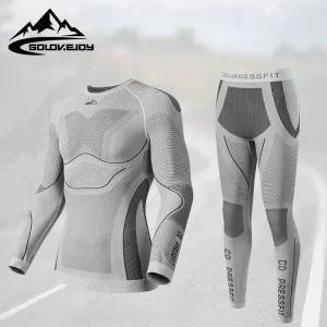 Outdoor Training Thermal Underwear Sports Fitness Ski Clothes Functional Cycling Warm Inner Wear For Men Knitted
