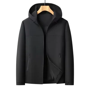 Outdoor Windproof Hooded Coat for Men Spring Autumn Casual Jacket Loose Korean Style Shirt for Men’s Clothing
