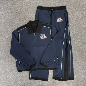 Oversized Full Zip Men’s Jogger Tracksuit Set Nylon Windbreaker Embroidery Custom Printed Winter Plus Size