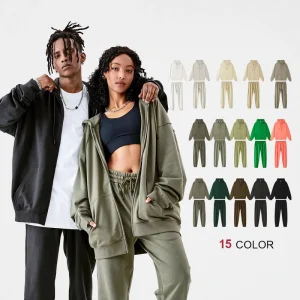 Oversized Zip Up Hoodie Custom Logo Blank 400 Grams Cotton Thick Terry Oversized Men’s Hoodies