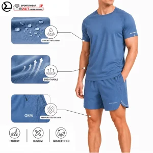 PRO Breathable Tracksuit For Men Custom Quick Dry Outdoor Shorts Sports Suit